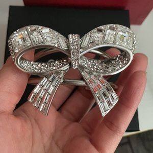 Chanel crystal bow bangle bracelet